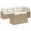 Havesofa Sæt 7 stk. Beige og hvid polyrattan