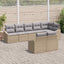 Havesofa Sæt 8 stk. Beige og lys grå polyrattan