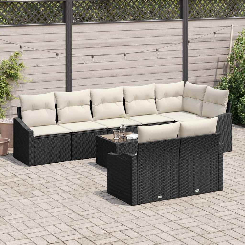Havesofa Sæt 9 stk. Brun og Creme polyrattan