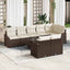 Havesofa Sæt 9 stk. Brun og Creme polyrattan