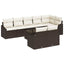 Havesofa Sæt 9 stk. Brun og Creme polyrattan