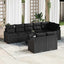 Havesofa Sæt 9 stk. Sort polyrattan