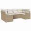 Havesofa Sæt 6 stk. Beige og creme polyrattan