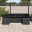 Havesofa Sæt 6 stk. Sort polyrattan