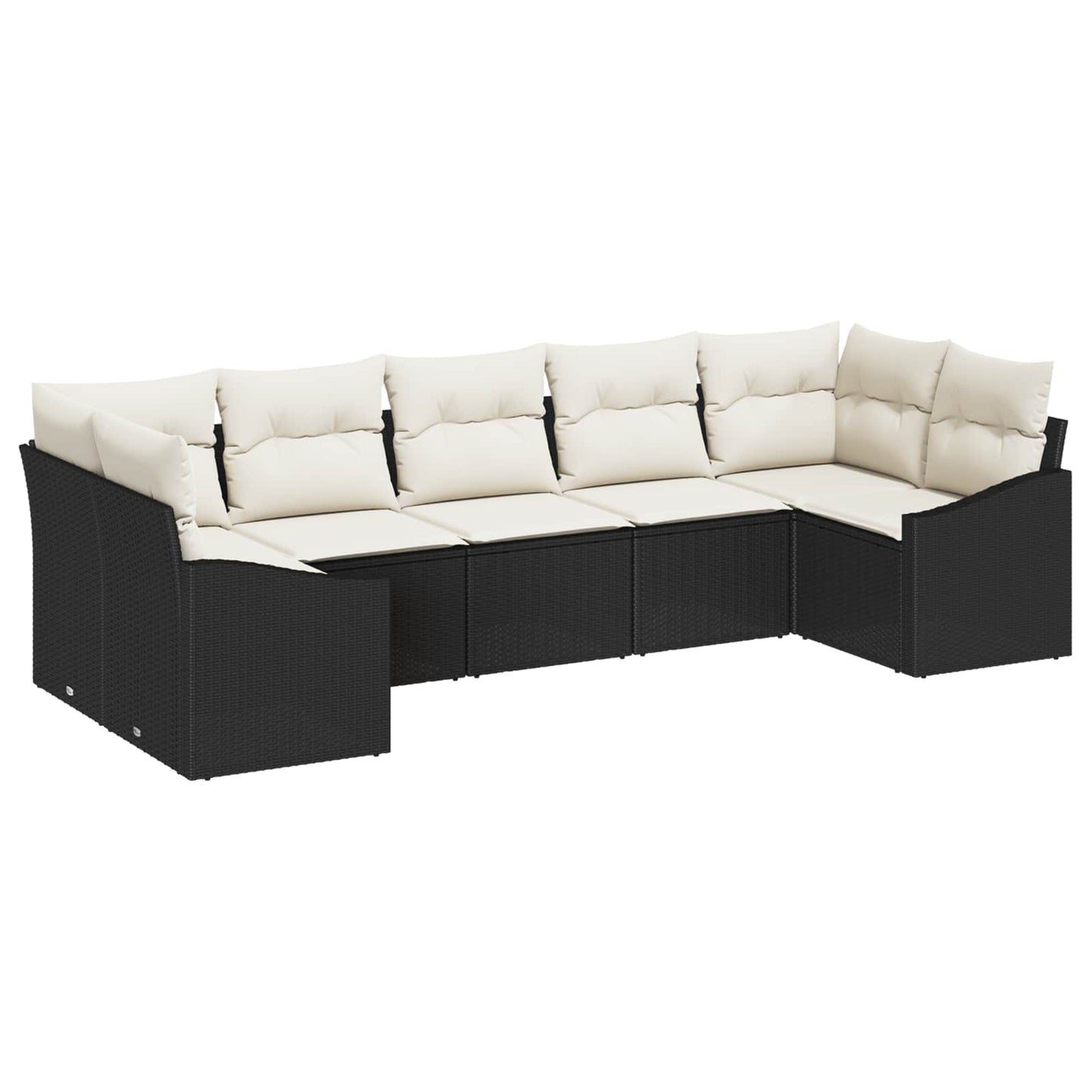 Havesofa Sæt 7 stk. Sort og Cream polyrattan