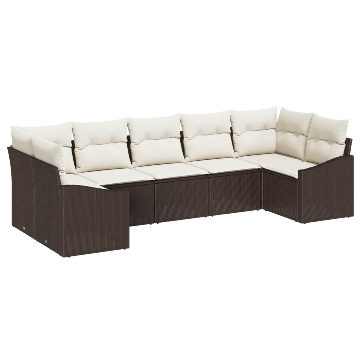 Havesofa Sæt 7 stk. Brun og Creme polyrattan