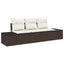 Havesofa Sæt 3 stk. Brun og Creme polyrattan