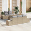 Havesofa Sæt 6 stk. Beige og grå polyrattan