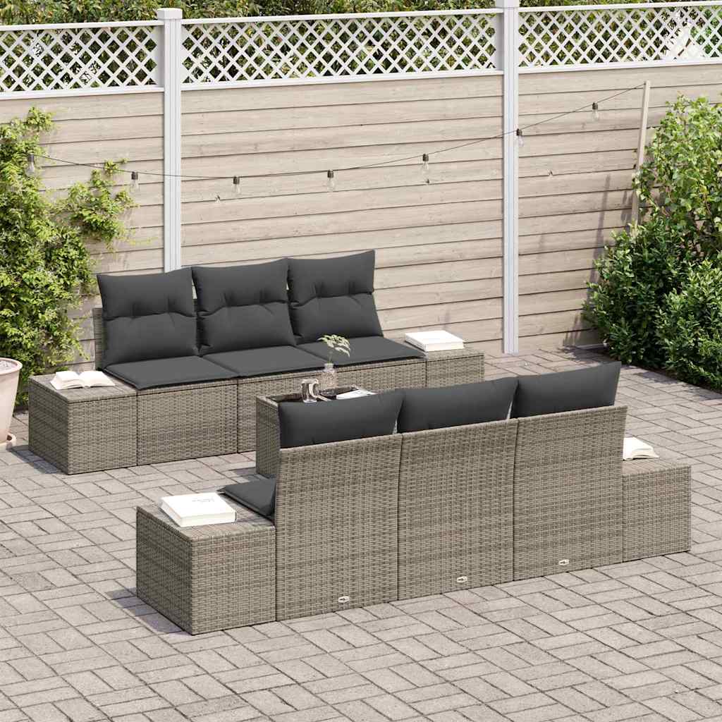 Havesofa Sæt 8 stk. Grå polyrattan