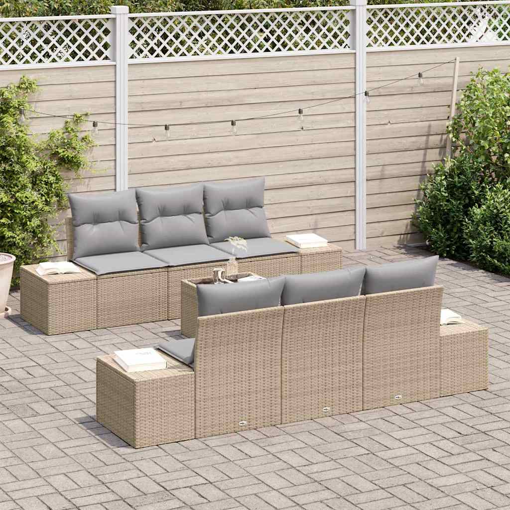 Havesofa Sæt 8 stk. Beige og grå polyrattan