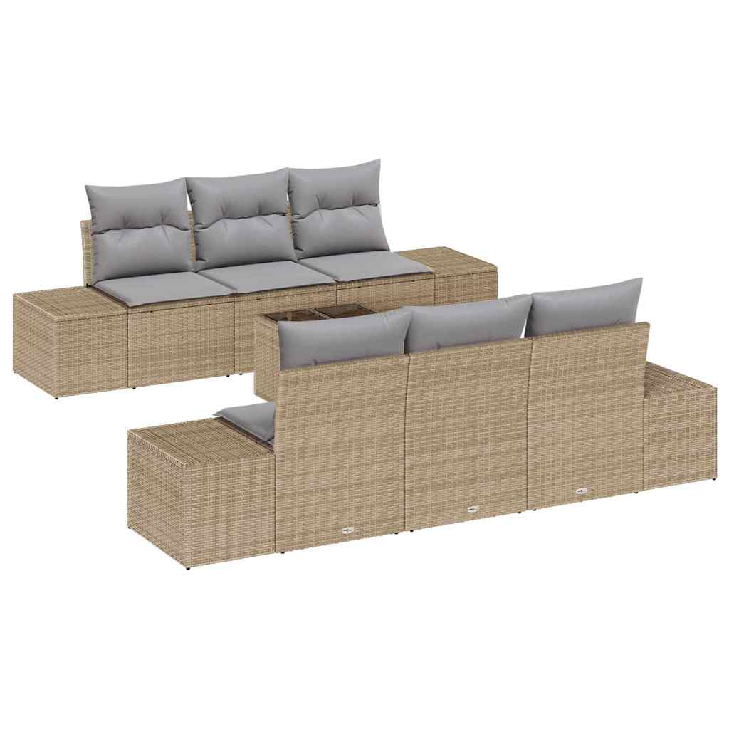 Havesofa Sæt 8 stk. Beige og grå polyrattan
