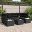 Havesofa Sæt 8 stk. Sort polyrattan