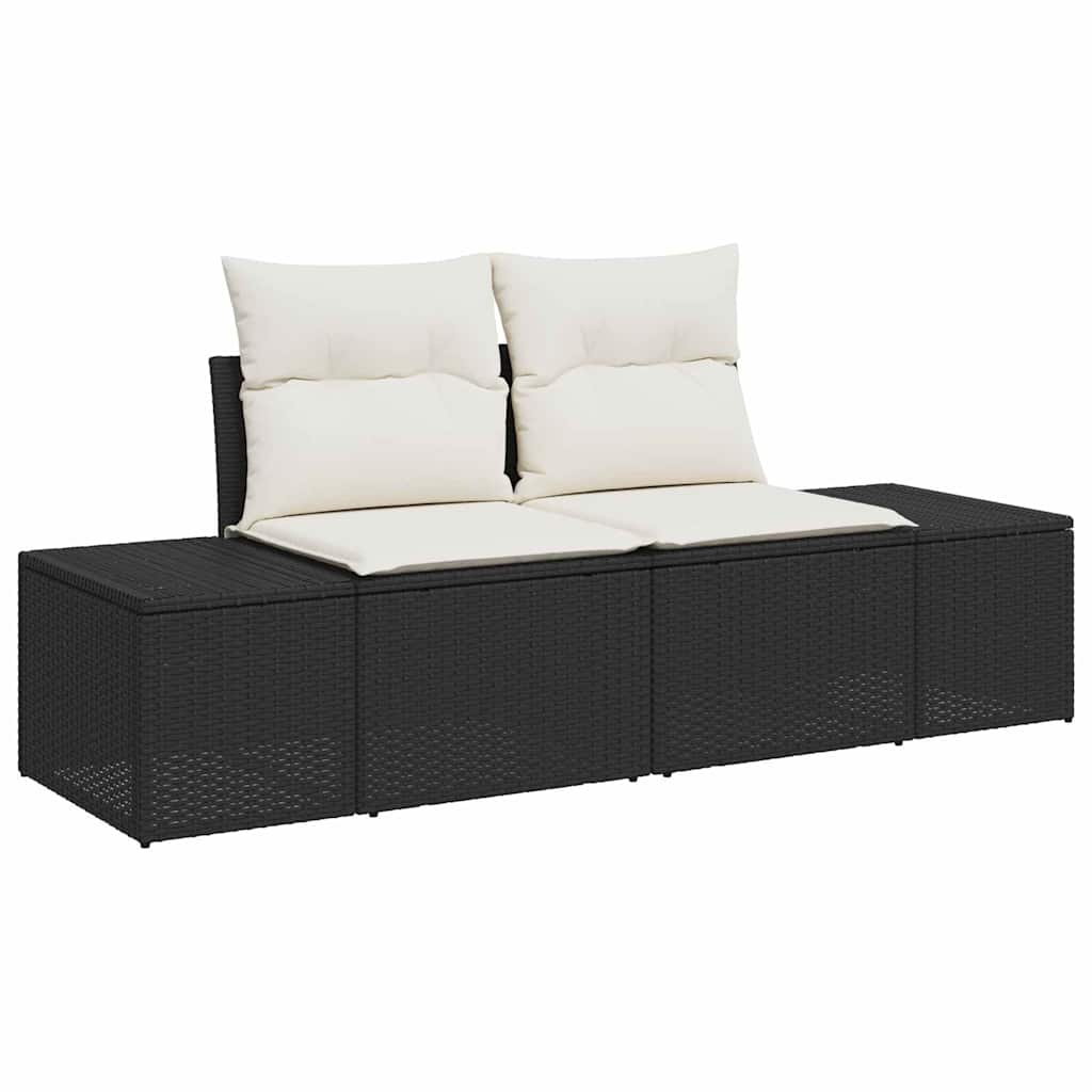 Havesofa Sæt 8 stk. Sort og Cream polyrattan