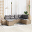 Havesofa Sæt 6 stk. Beige og lys grå polyrattan