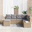 Havesofa Sæt 6 stk. Beige og lys grå polyrattan