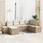Havesofa Sæt 6 stk. Beige og creme polyrattan
