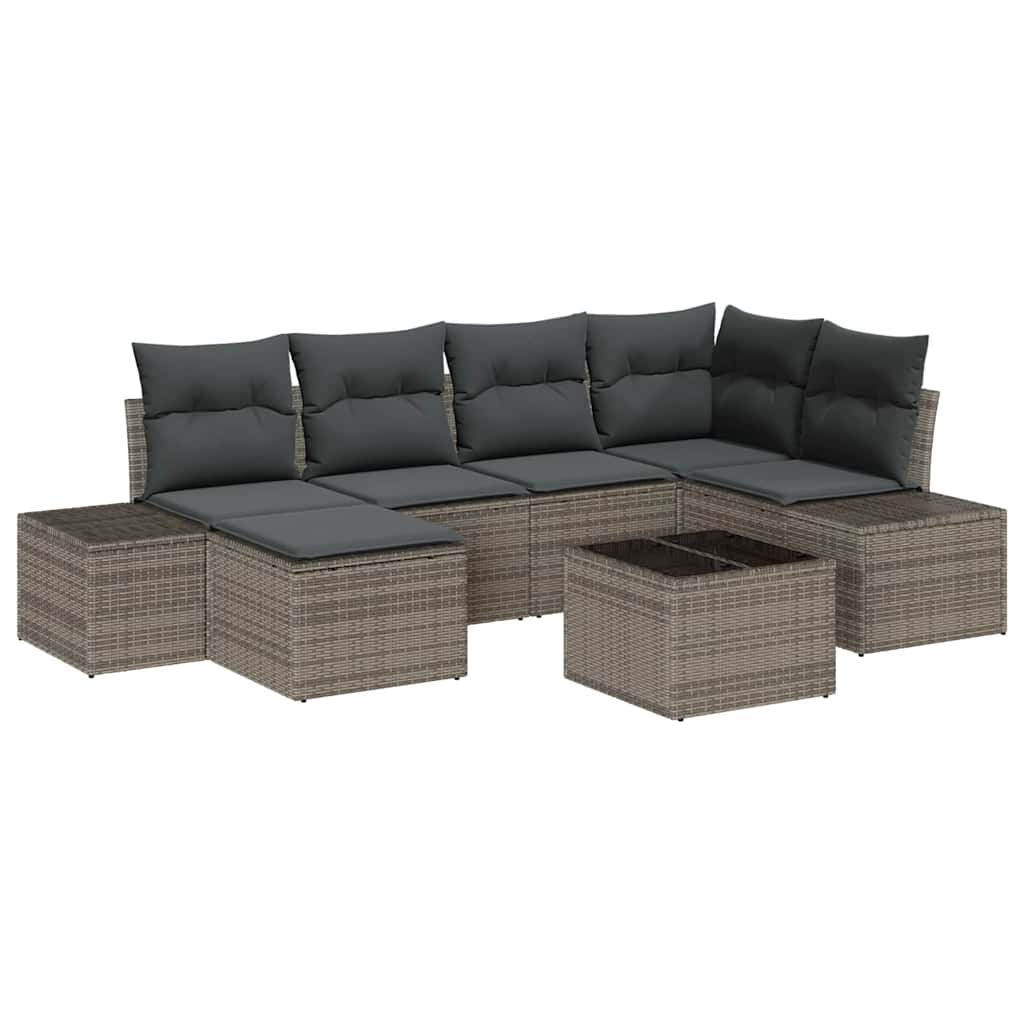 Havesofa Sæt 6 stk. Grå polyrattan