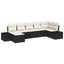 Havesofa Sæt 7 stk. Sort polyrattan