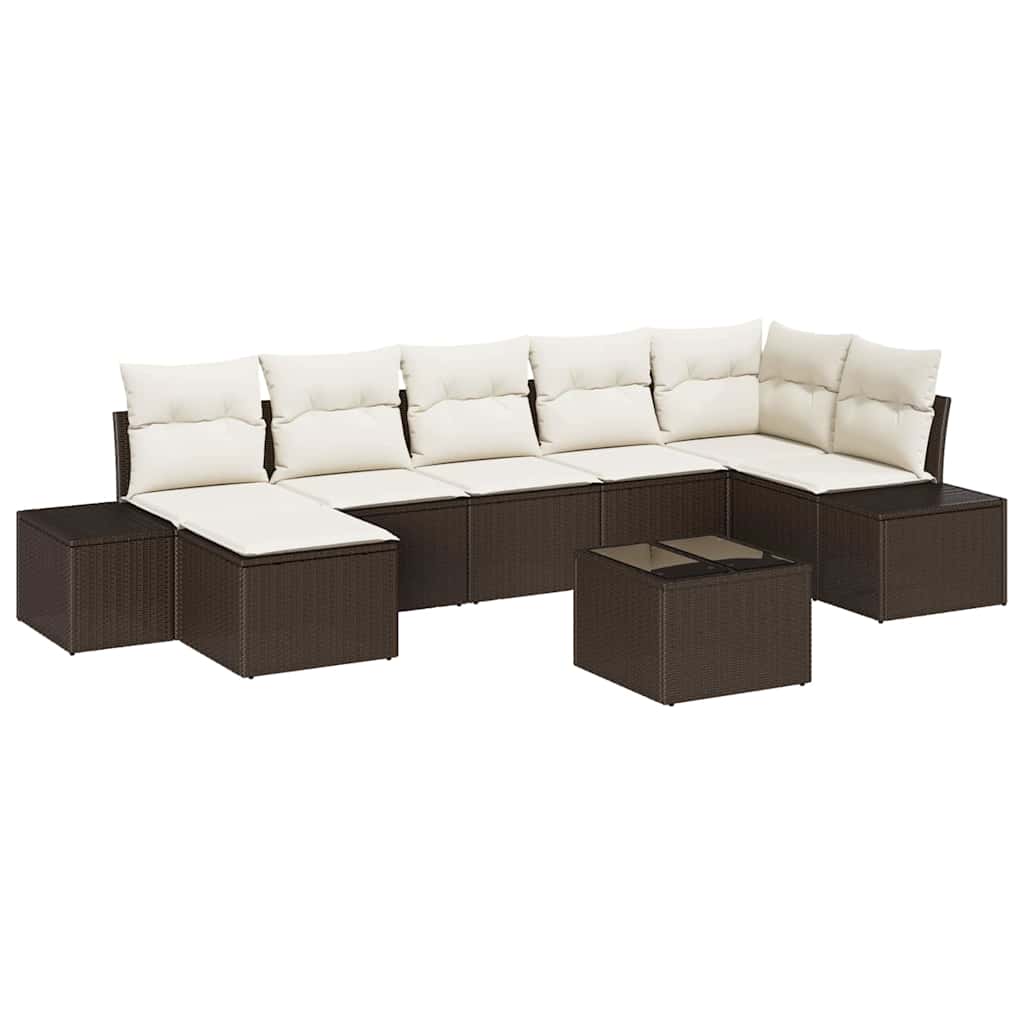 Havesofa Sæt 7 stk. Brun polyrattan