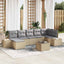 Havesofa Sæt 7 stk. Beige polyrattan