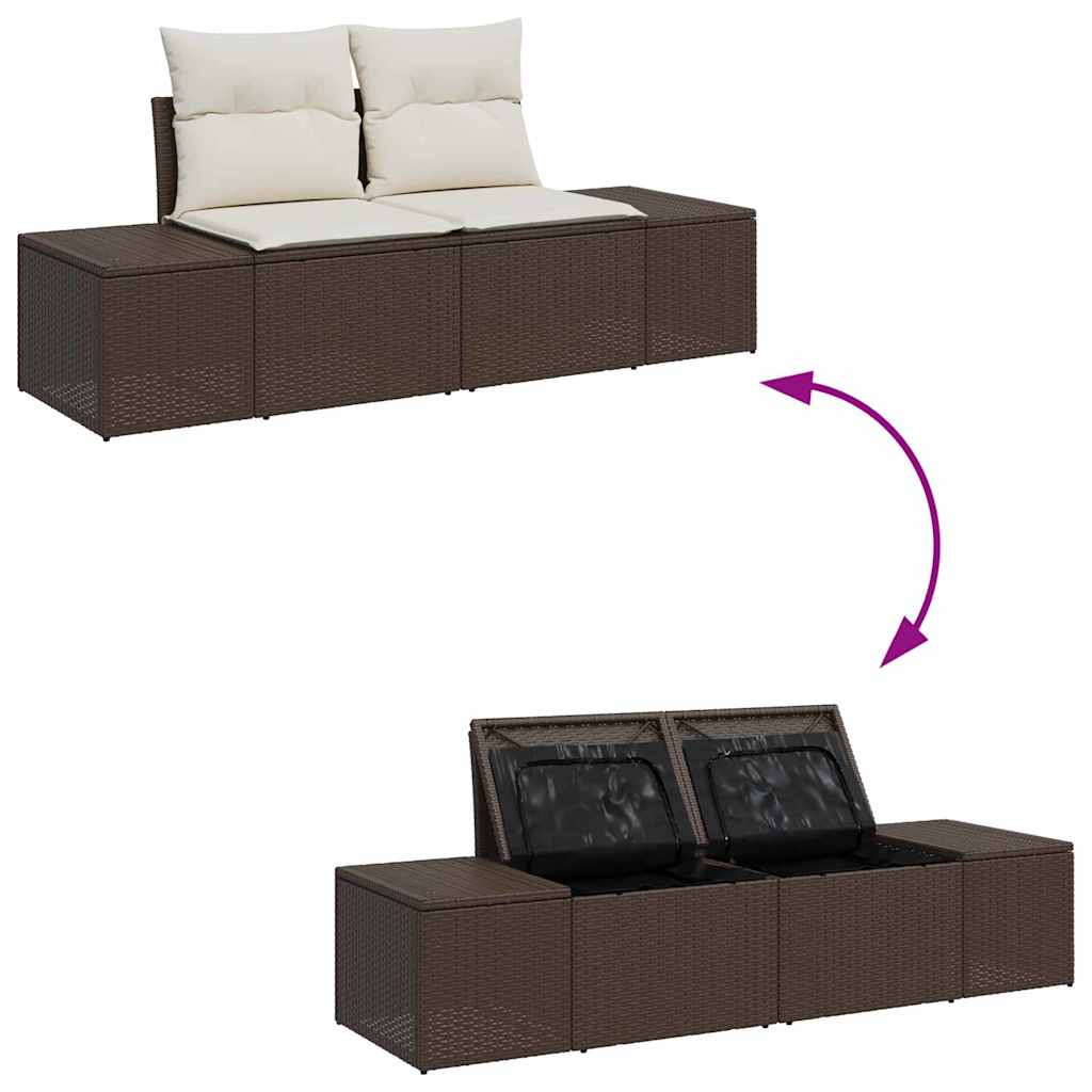 Havesofa Sæt 8 stk. Brun og Creme polyrattan