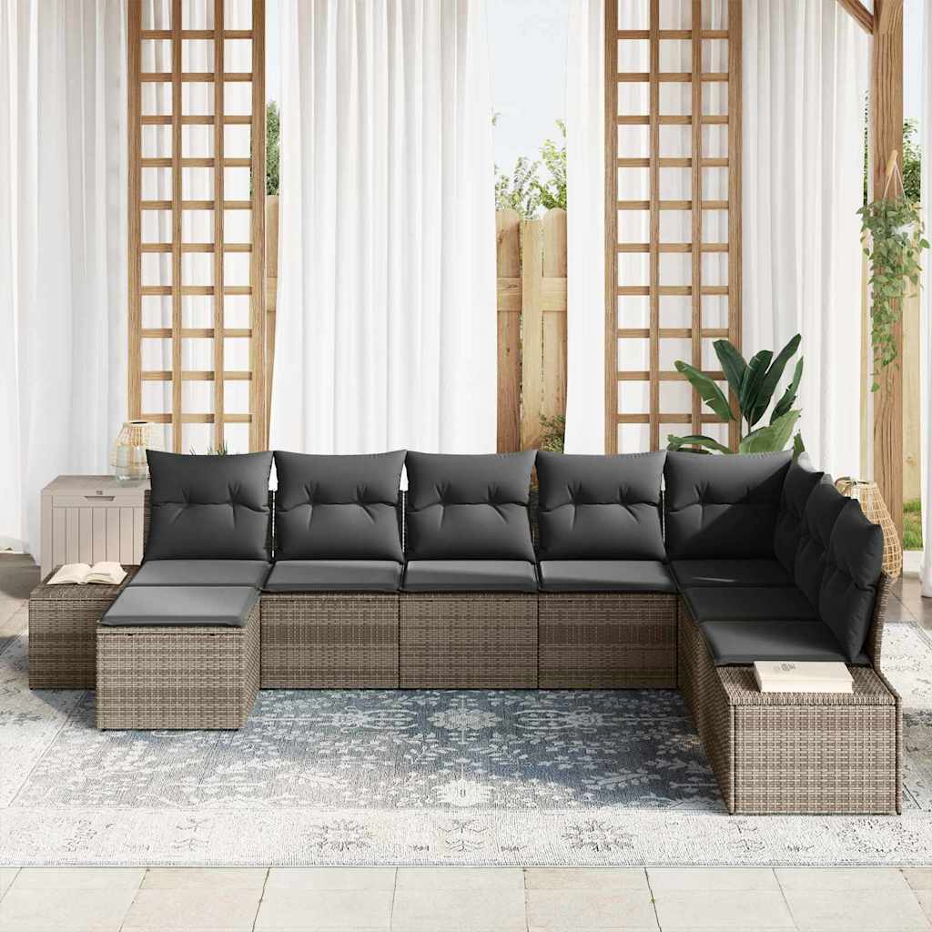 Havesofa Sæt 8 stk. Grå polyrattan