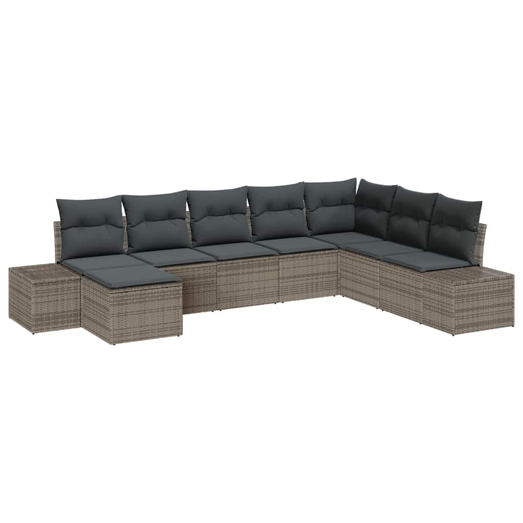 Havesofa Sæt 8 stk. Grå polyrattan