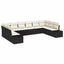 Havesofa Sæt 10 stk. 9-Antal sæder Sort og Cream Polyrattan