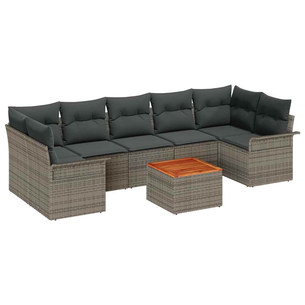 Havesofa Sæt 8 stk. 7-Antal sæder Grå polyrattan