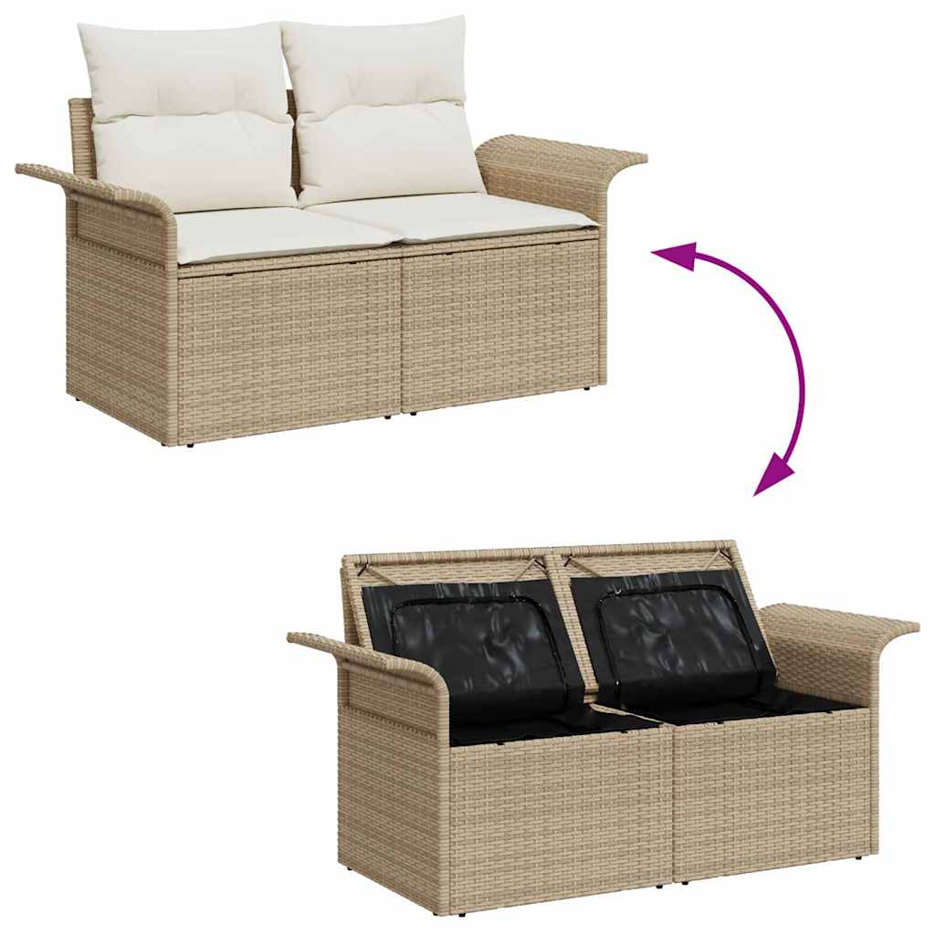 Havesofa Sæt 9 stk. 8-Antal sæder Beige og creme polyrattan