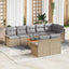 Havesofa Sæt 9 stk. 8-Antal sæder Beige og lys grå polyrattan