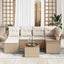 Havesofa Sæt 7 stk. Beige og creme polyrattan