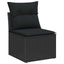 Havesofa Sæt 8 stk. Sort polyrattan