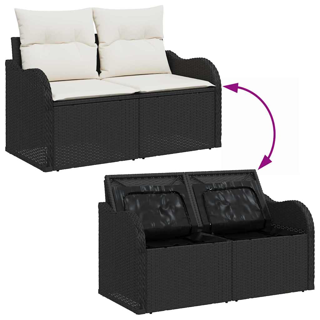 Havesofa Sæt 5 stk. 4-Antal sæder Sort og Cream polyrattan