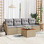 Havesofa Sæt 5 stk. 4-Antal sæder Beige og lys grå polyrattan
