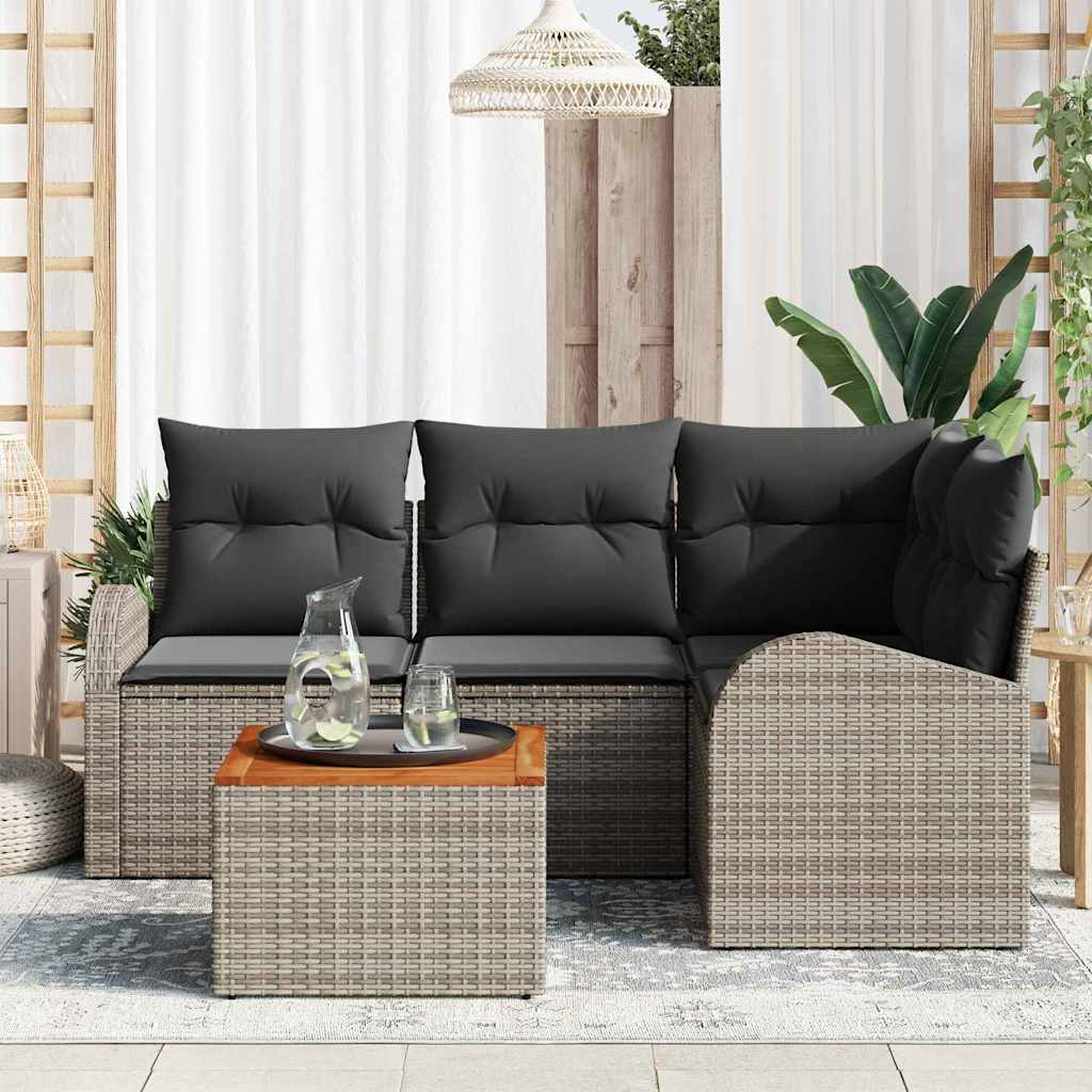 Havesofa Sæt 5 stk. Grå polyrattan