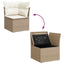 Havesofa Sæt 6 stk. Beige og creme polyrattan