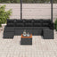 Havesofa Sæt 8 stk. Sort polyrattan