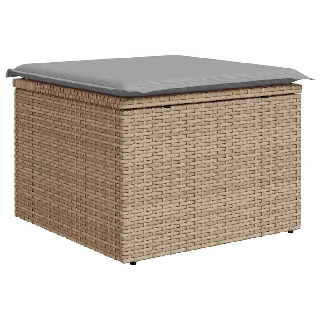 Havesofa Sæt 9 stk. Beige og lys grå polyrattan