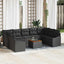 Havesofa Sæt 10 stk. Sort polyrattan
