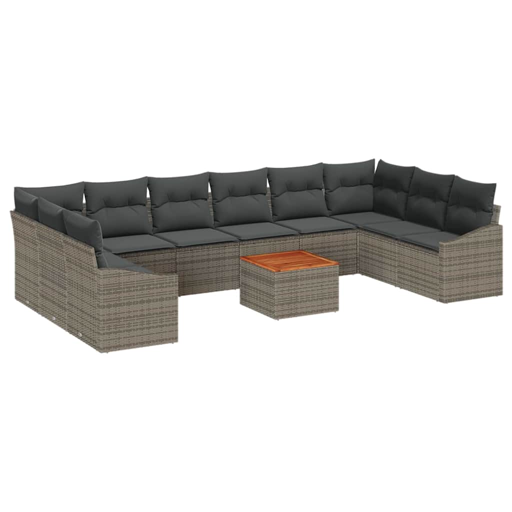 Havesofa Sæt 11 stk. Grå polyrattan