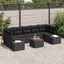 Havesofa Sæt 8 stk. Sort polyrattan
