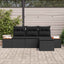 Havesofa Sæt 4 stk. Sort Poly Rattan