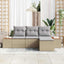 Havesofa Sæt 4 stk. Beige og lys grå Poly Rattan