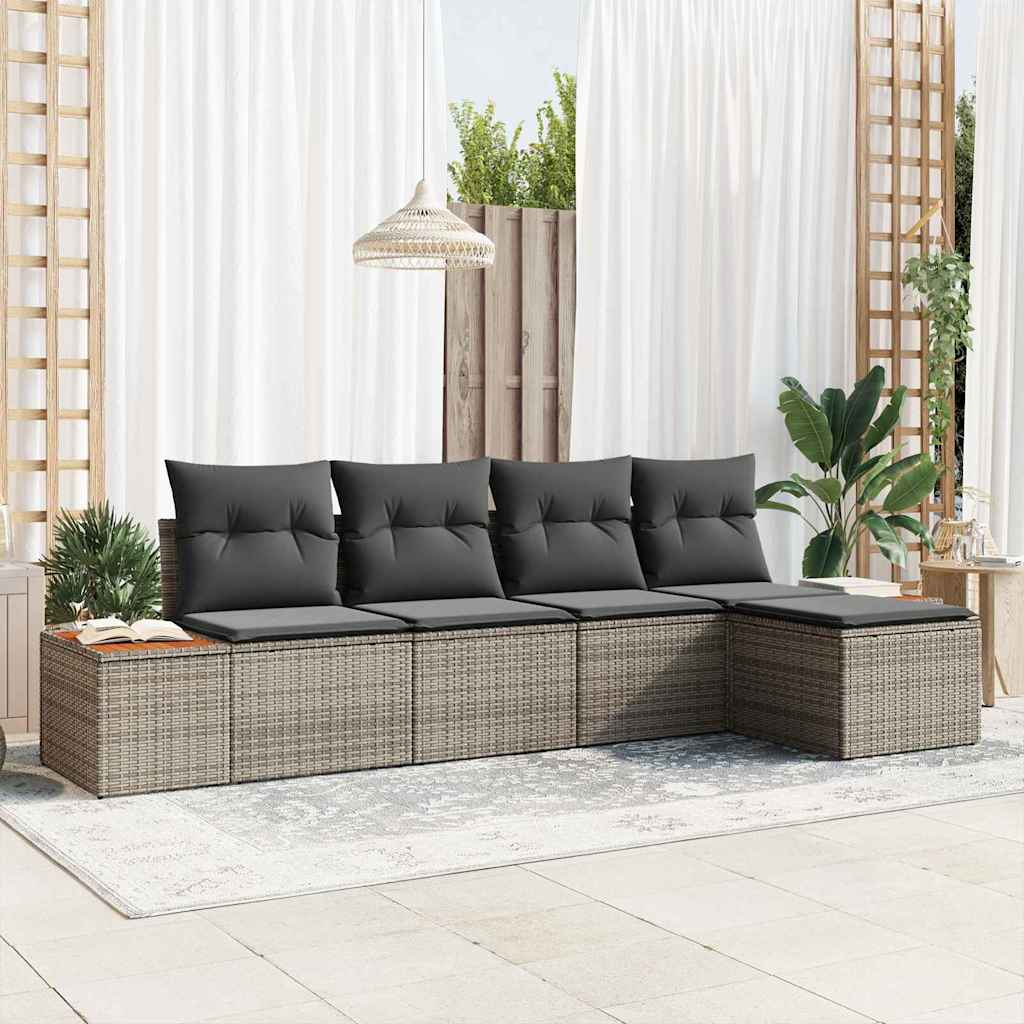 Havesofa Sæt 6 stk. 5-Antal sæder Grå Polyrattan