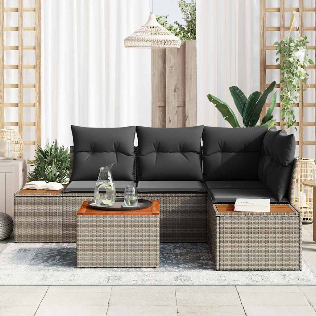 Havesofa Sæt 4 stk. 4-Antal sæder Grå Polyrattan