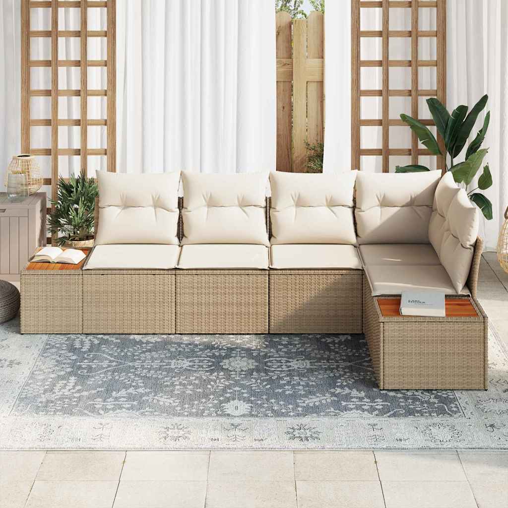 Havesofa Sæt 5 stk. 5-Antal sæder beige og cremefarvet