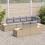 Havesofa Sæt 7 stk. 7-Antal sæder Beige og lys grå Polyrattan