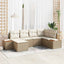 Havesofa Sæt 7 stk. 6-Antal sæder Beige og creme Polyrattan
