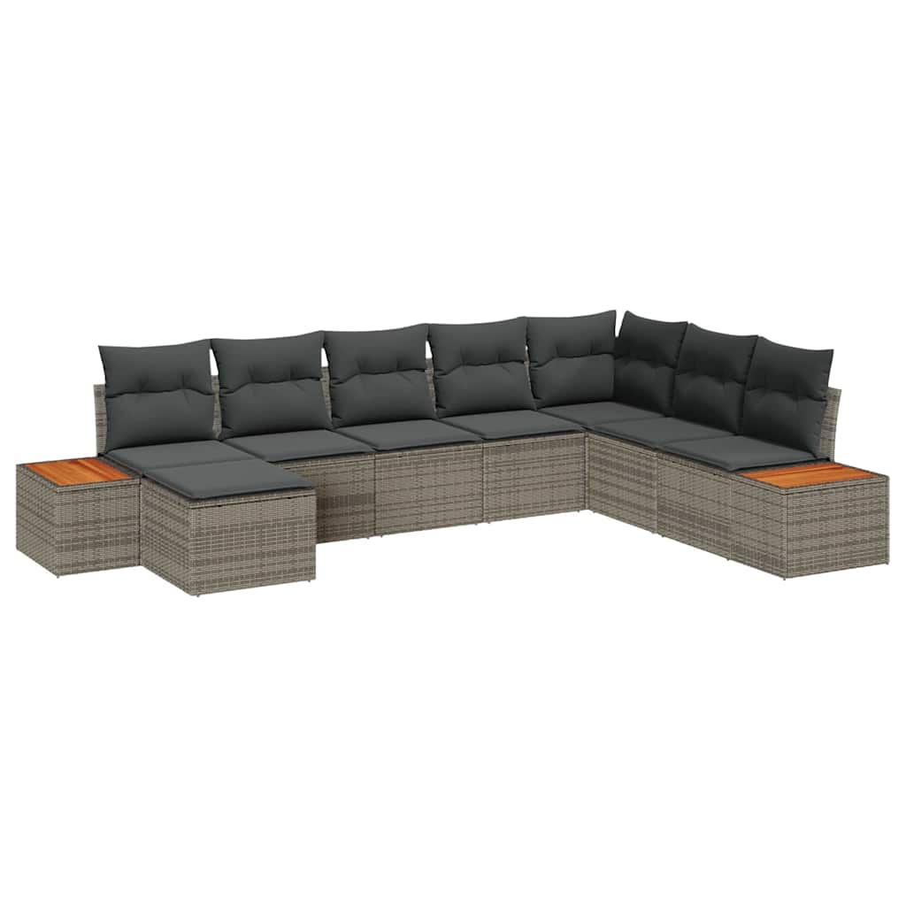 Havesofa Sæt 9 stk. 8-Antal sæder Grå Polyrattan
